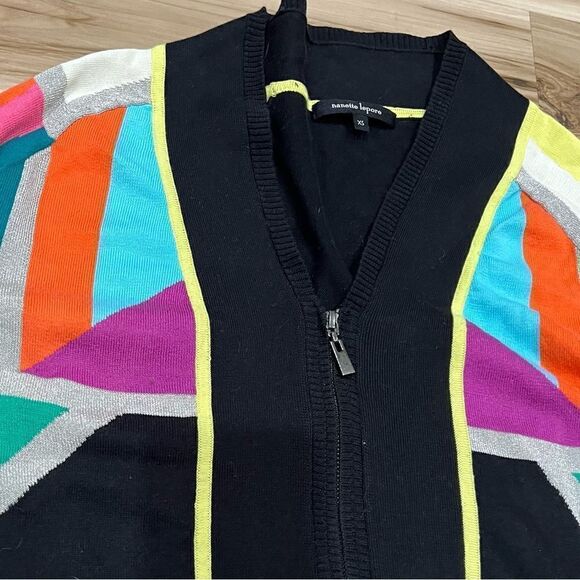 Nanette Lepore Mosaic Zip Sweater Women’s XS - Picture 2 of 4